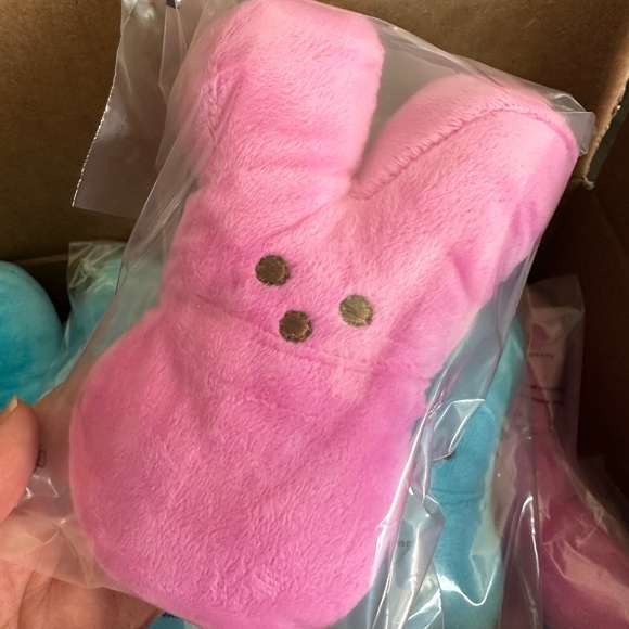 NWT/NWOT 3 Peeps Easter mini plush bunnies 2 blue 1 pink - Picture 7 of 8
